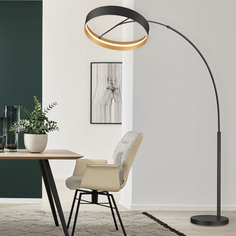 Musterring Loop LED-lattiavalaisin mattamusta/kulta